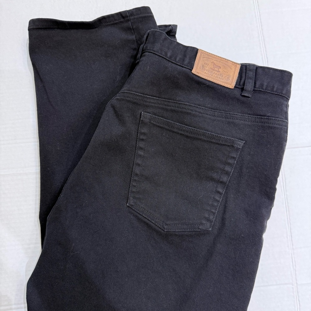 LAUREN Ralph Lauren Women's Mid Rise Straight Jeans Black Size 16W - Picture 4 of 7